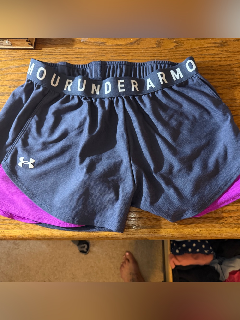 Under Armour Navy and Purple Performance Shorts
